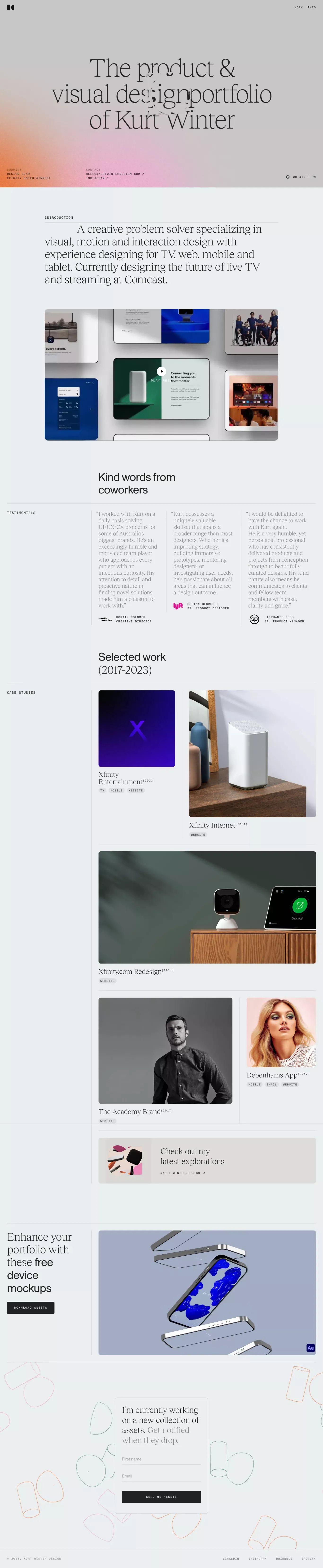 Kurt Winter Portfolio - Portfolio design