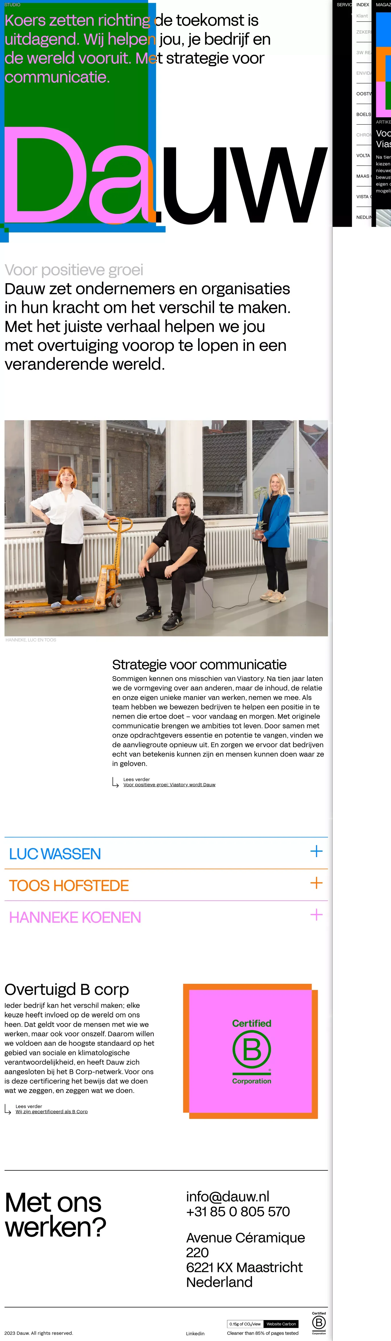 Dauw | Strategie voor communicatie - Portfolio design