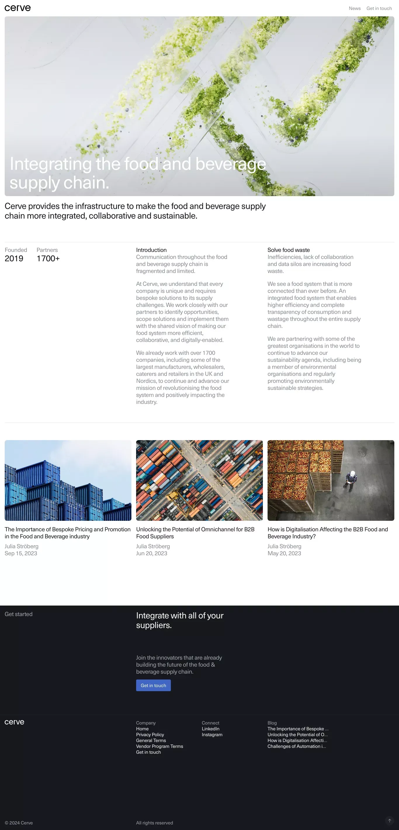 Cerve – Integrating the food and beverage supply chain - Portfolio design