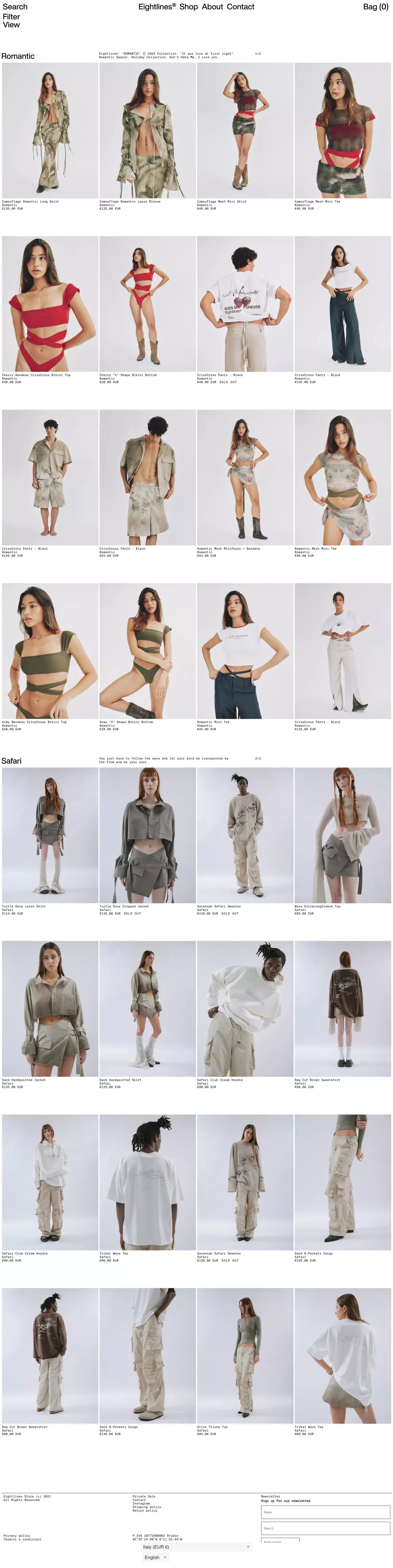 Shop– Eightlines Store - Product listing design