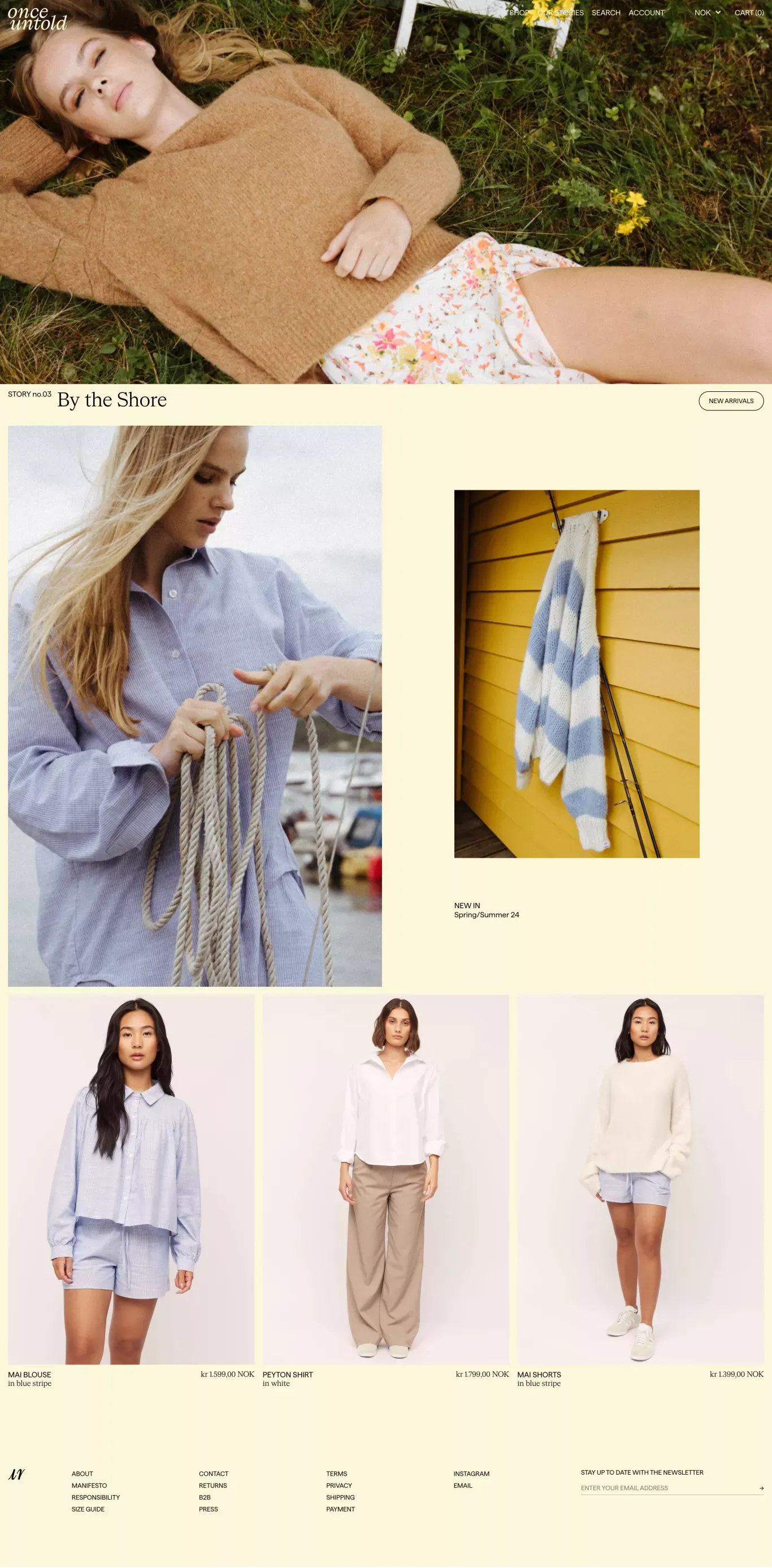 Once Untold - Ecommerce design