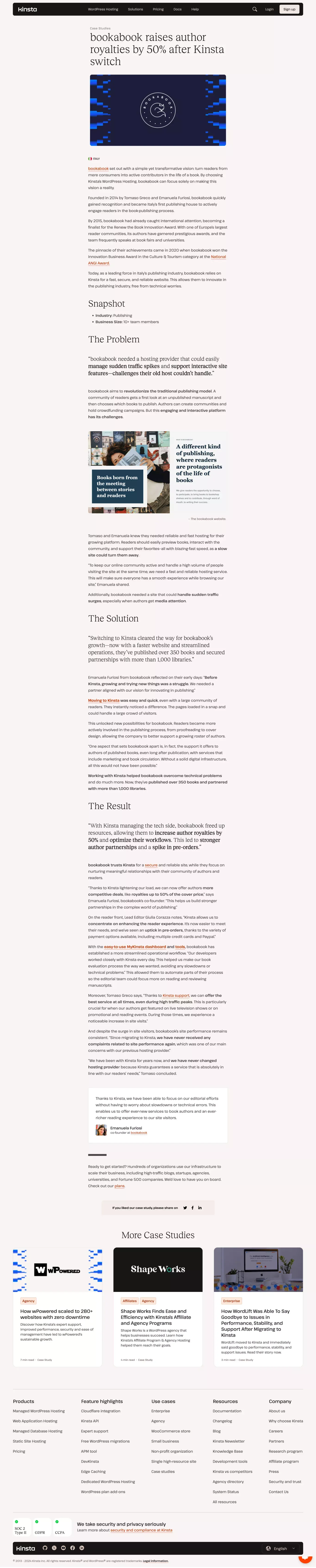 Bookabook Raises Author Royalties by 50% After Kinsta Switch - Kinsta® - Case Study design