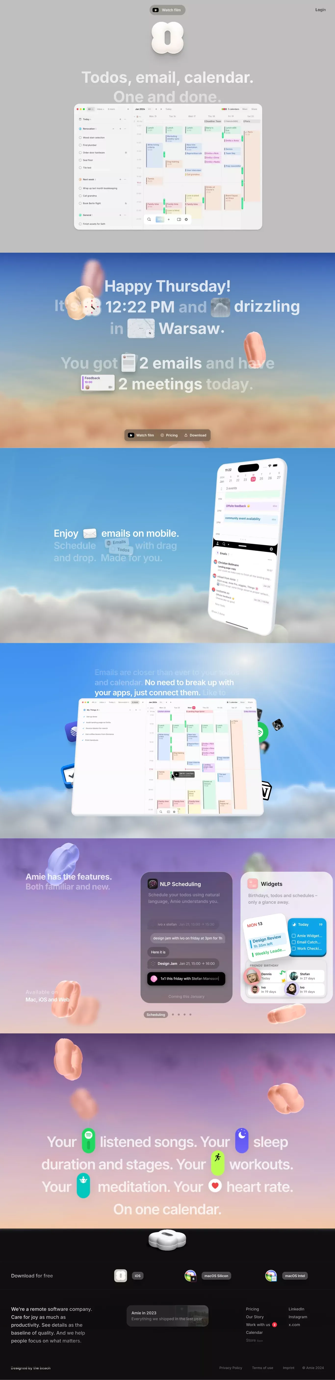 Amie - Landing design