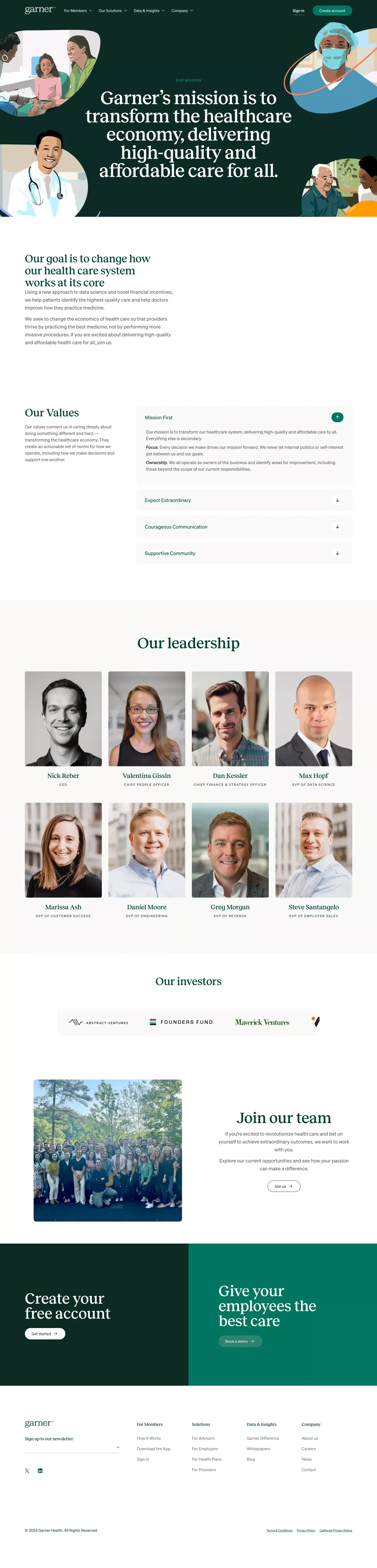 Doctor Quality Analytics | Garner Health - About Us  design