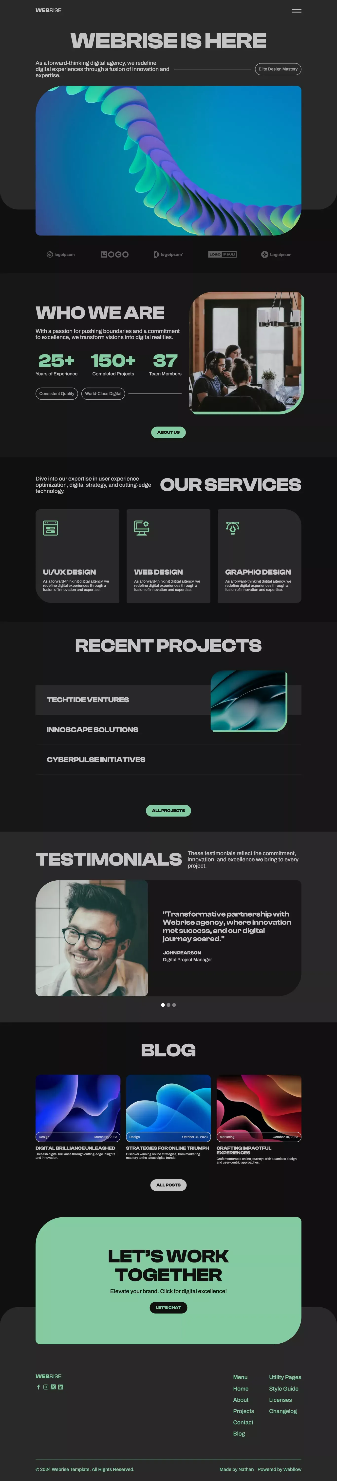 Webrise - Agency HTML5 Responsive Website Template - Template design