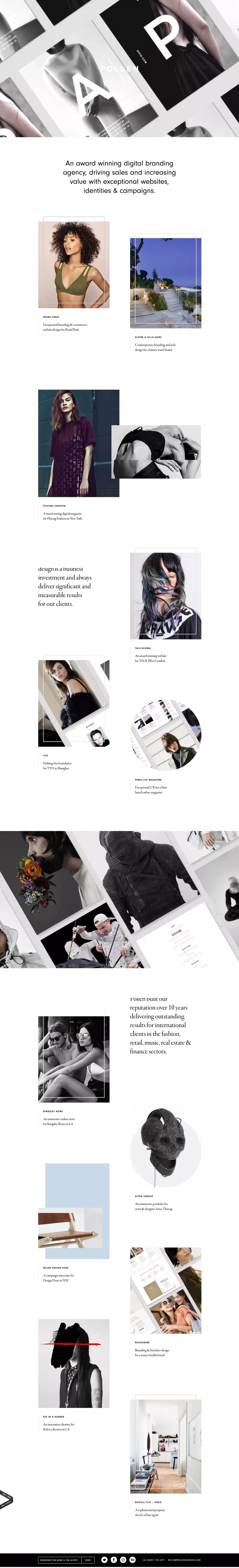 Pollenlondon | We're an award winning digital and branding agency, driving sales and increasing brand value through intelligent, well executed design. - Portfolio design