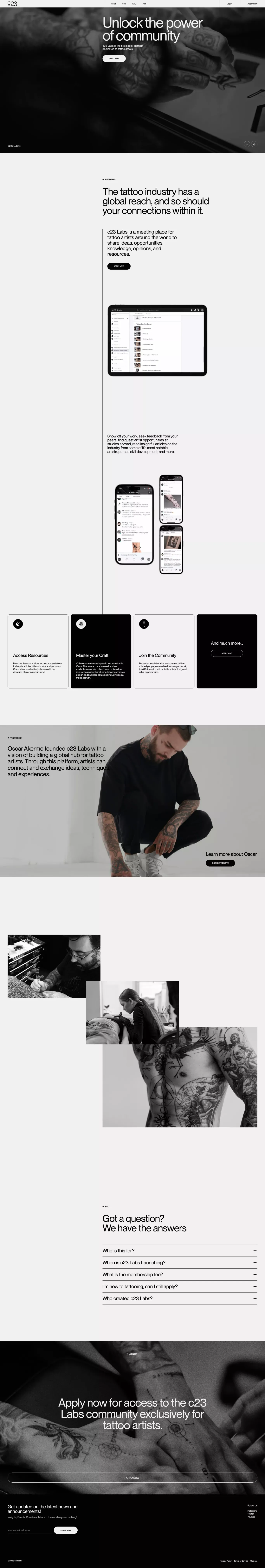 c23 Labs — Unlock the power of community - Landing design