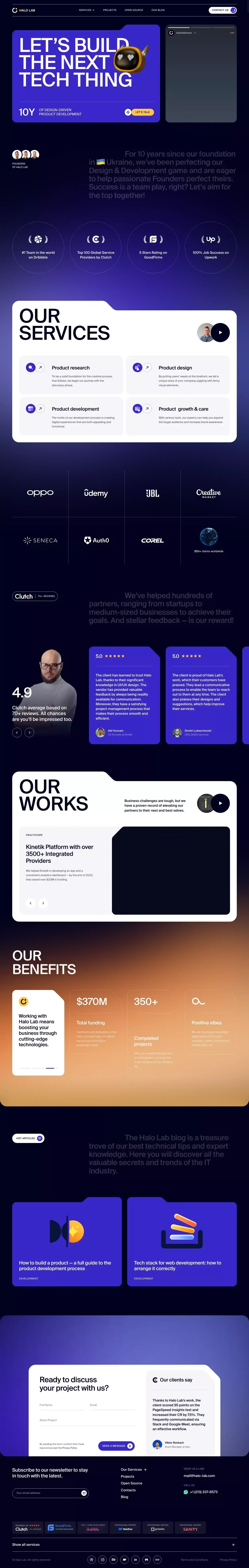 Custom Design and Development Services — Halo Lab - Landing design