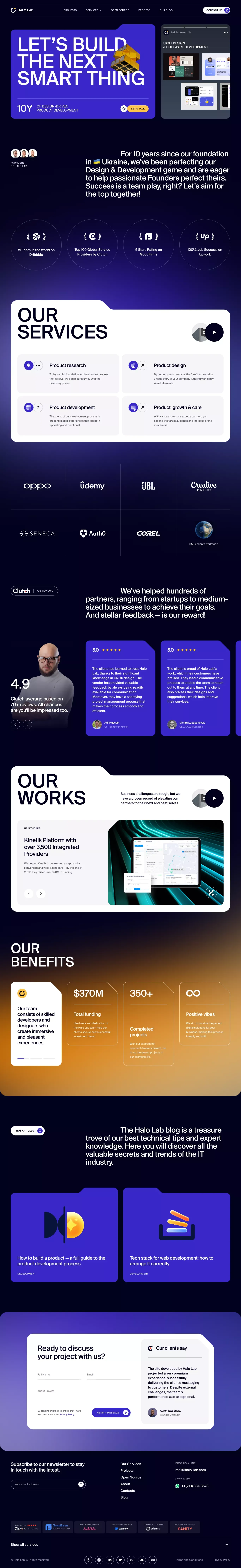 Custom Design and Development Services — Halo Lab - Landing design