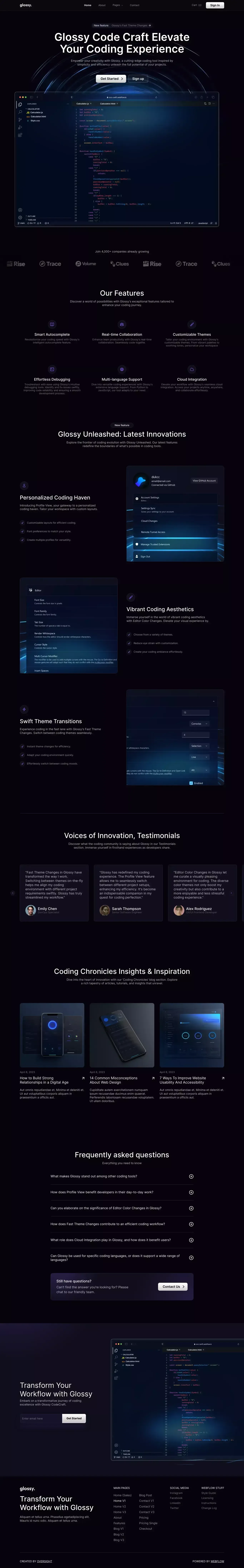 Home V1 - Glossy - Webflow Ecommerce website template - website design