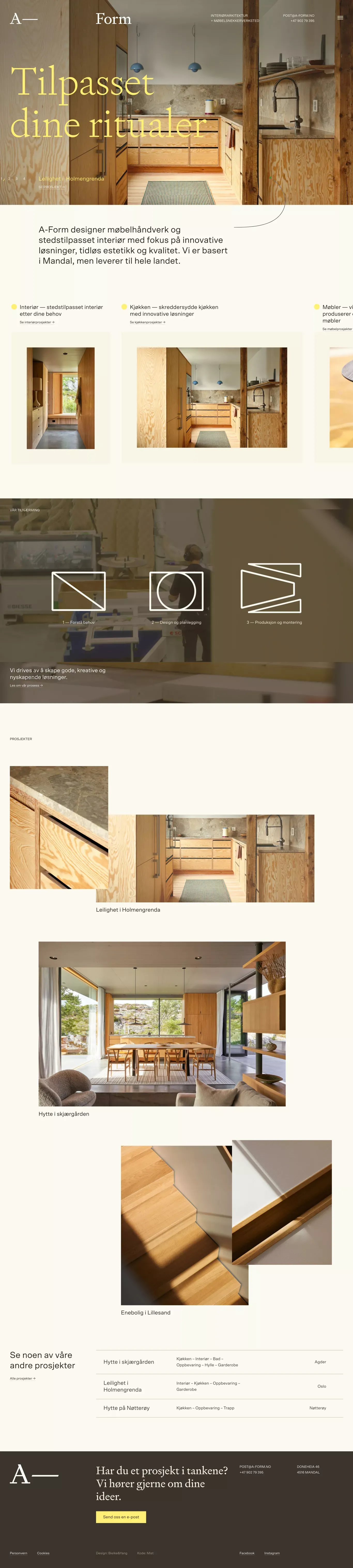 Tilpasset dine ritualer | A-Form - Portfolio design