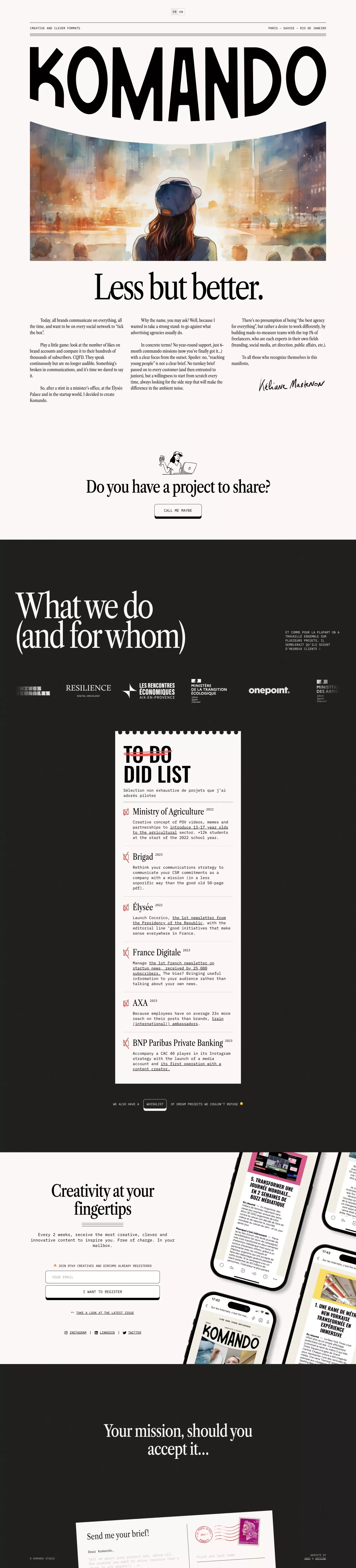 Komando Studio - Portfolio design