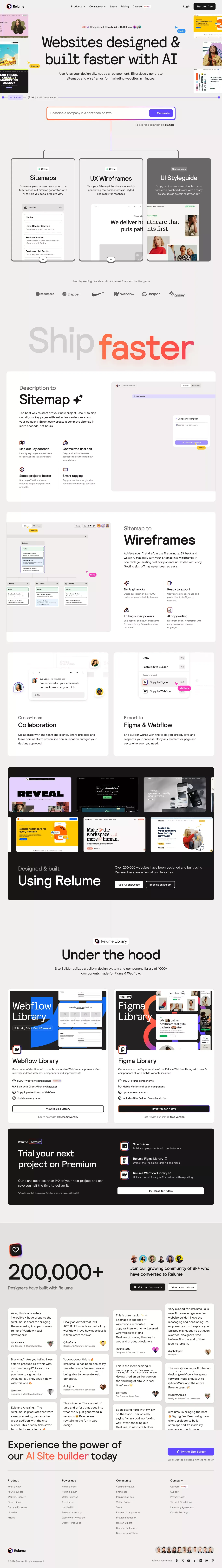 Relume — Websites designed & built faster with AI | AI website builder - Landing design