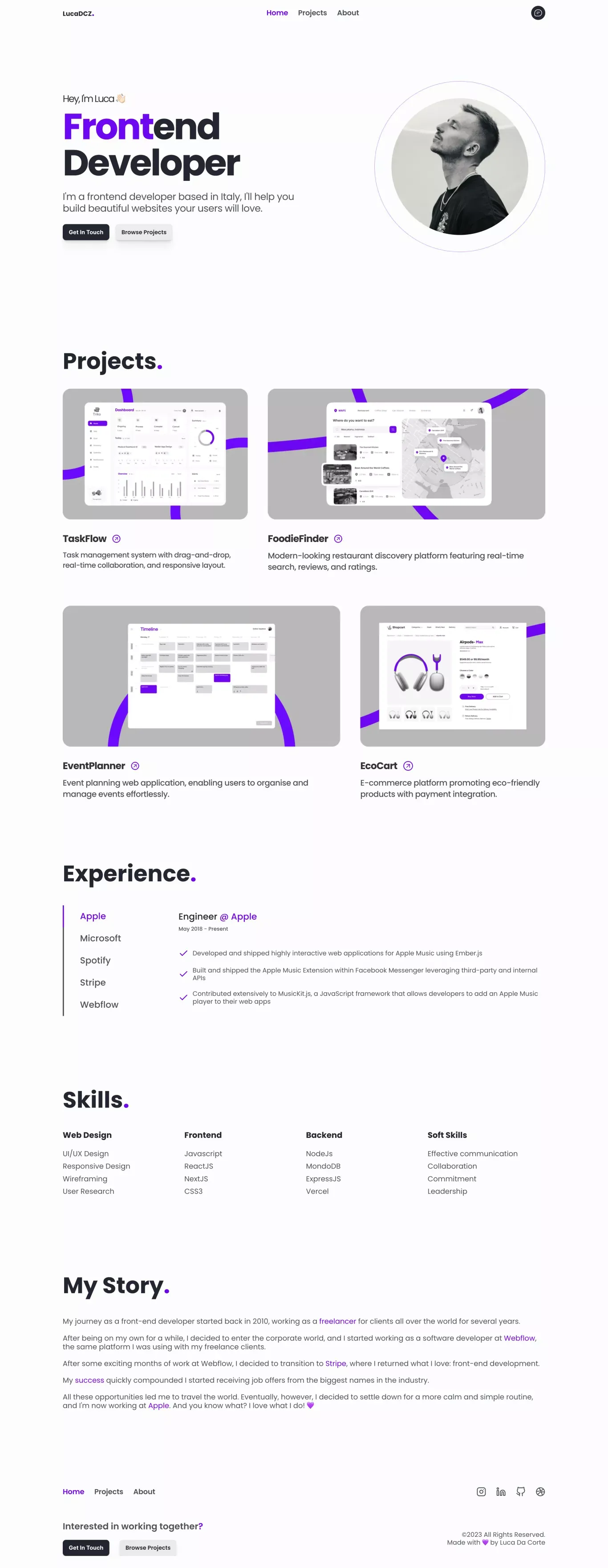 Purplefolio | Portfolio For Web Developers. - Portfolio design