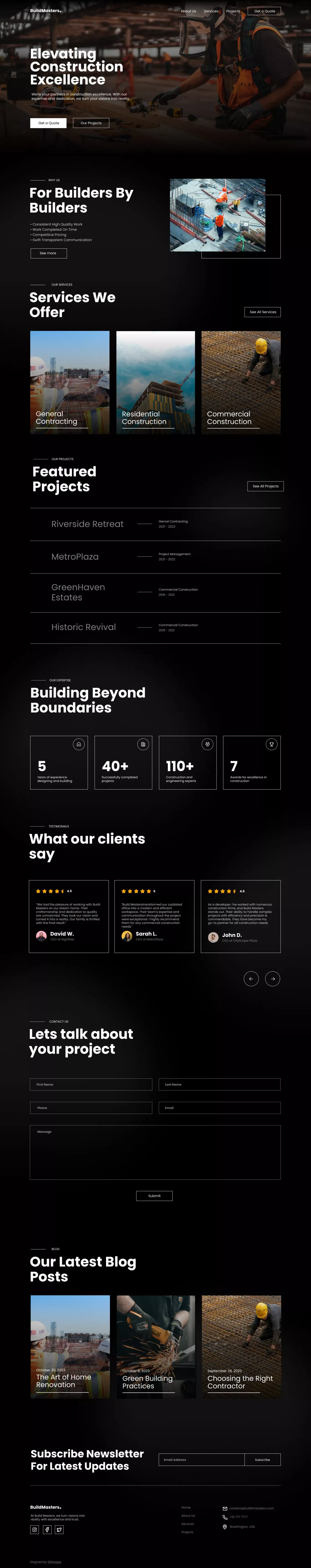 BuildMasters - Construction HTML5 Responsive Website Template - Template design
