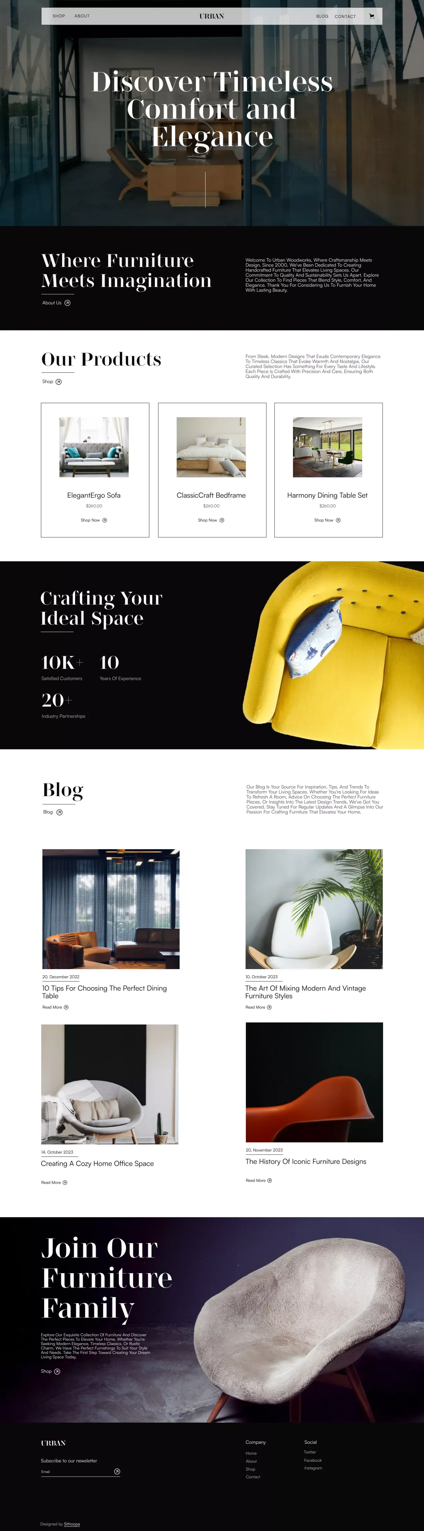 Urban - Furniture HTML5 Responsive Website Template - Template design