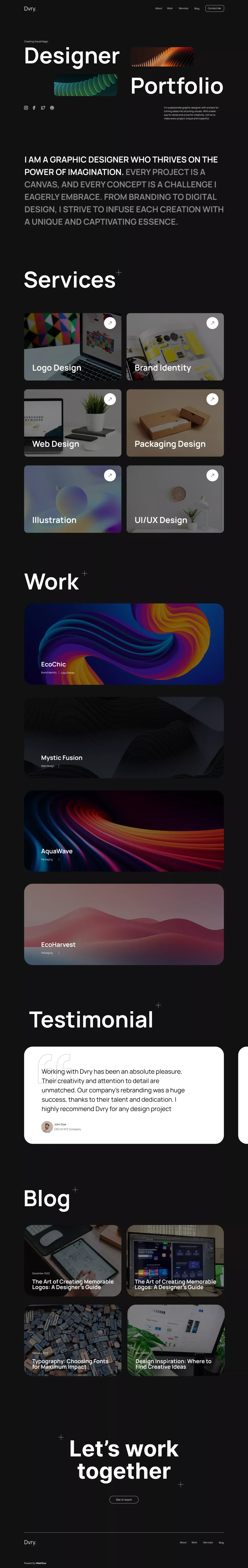 Dvry - Portfolio HTML5 Responsive Website Template - Template design