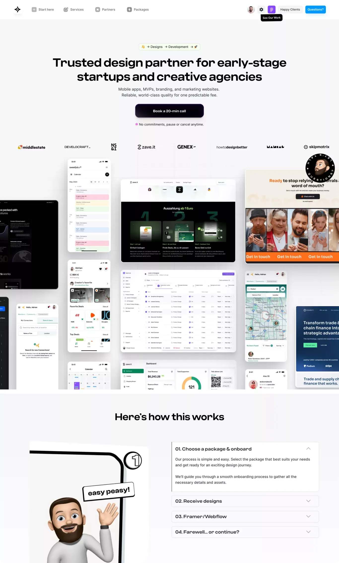 DesignMe - Trusted design partner for early-stage startups and creative agencies - Landing design