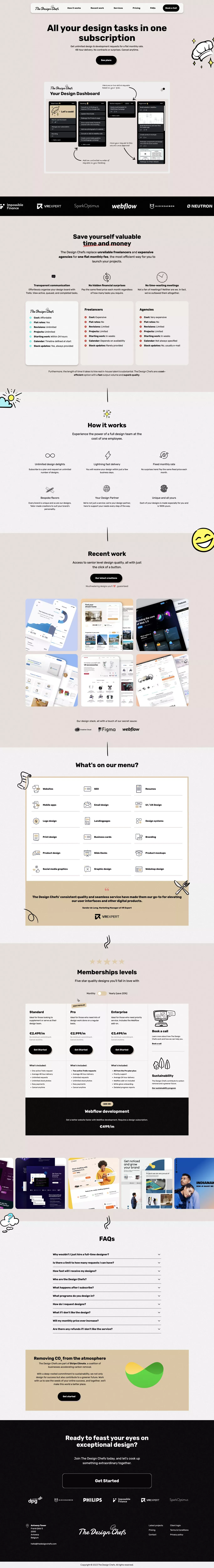 The Design Chefs - Design as a subscription - Landing design