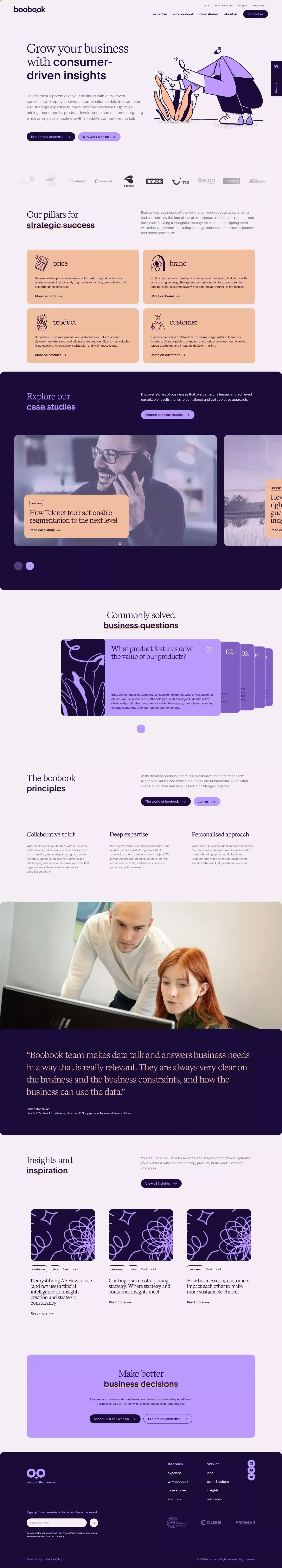 Empower Your Business | Boobook Data-Driven Insights - Landing design