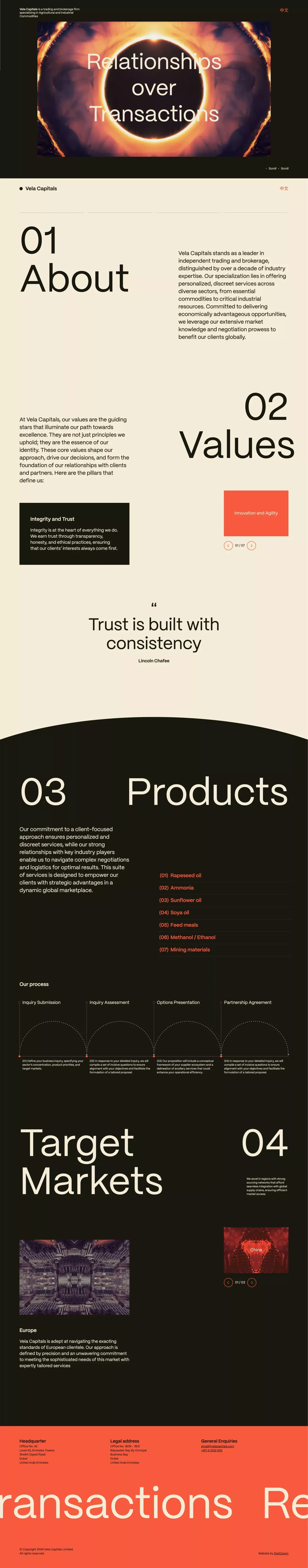 Vela Capitals - Portfolio design