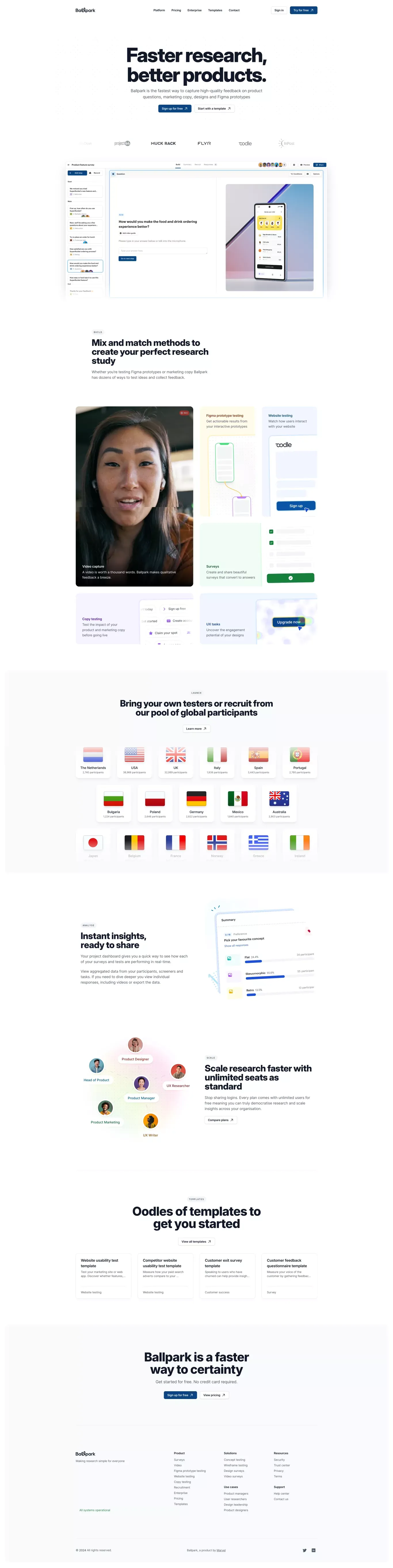 Ballpark - Product research so simple, you'll never skip it again - Landing design