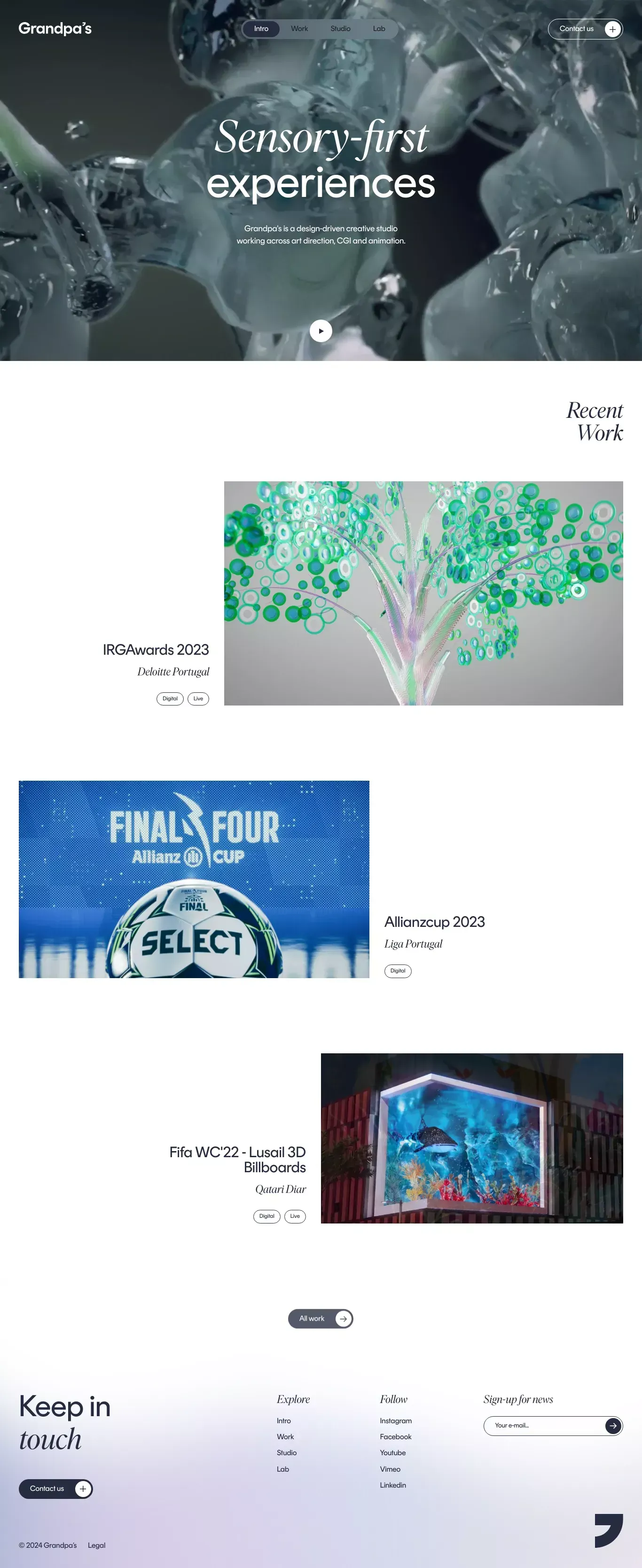 Grandpa's Studio - website design