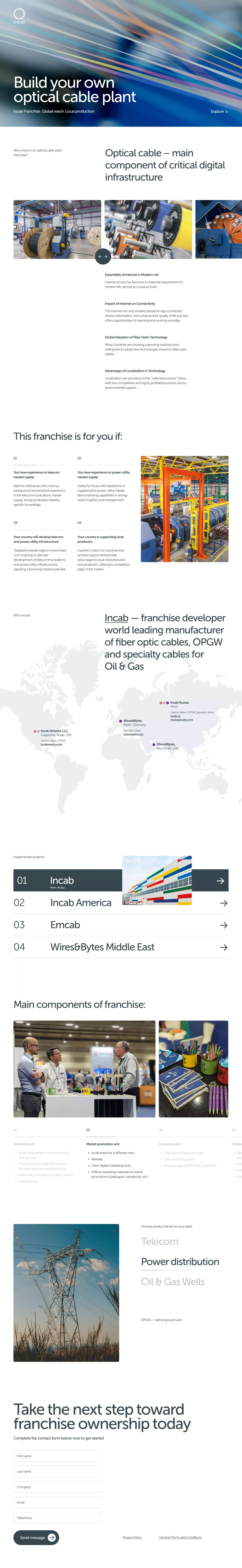 Incab Franchise — Build your own optical cable plant - About Us  design