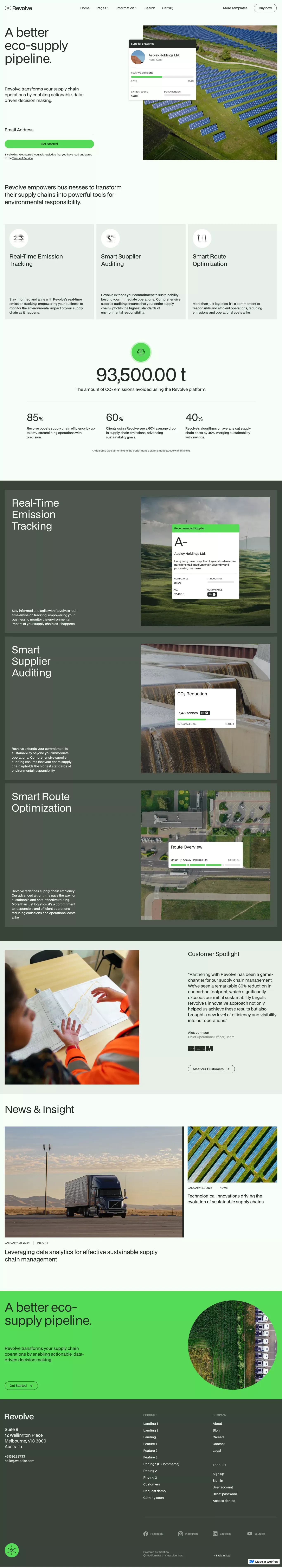 Revolve - Webflow HTML Website Template - Template design