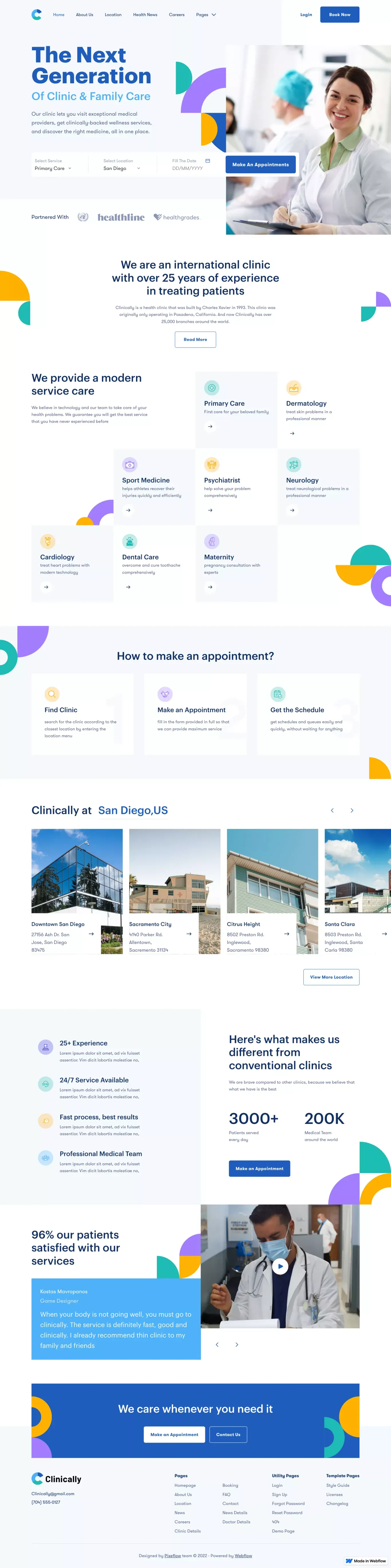 Clinically - Webflow HTML Website Template - Template design