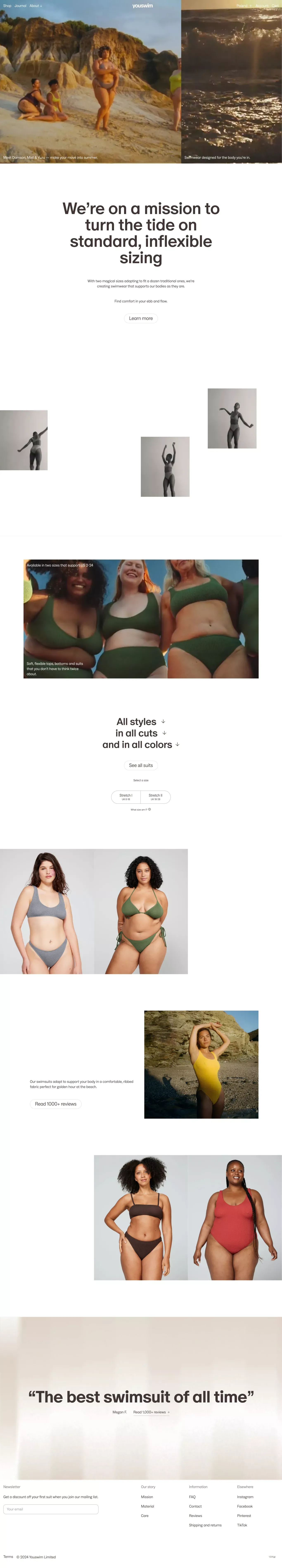 Youswim - Ecommerce design