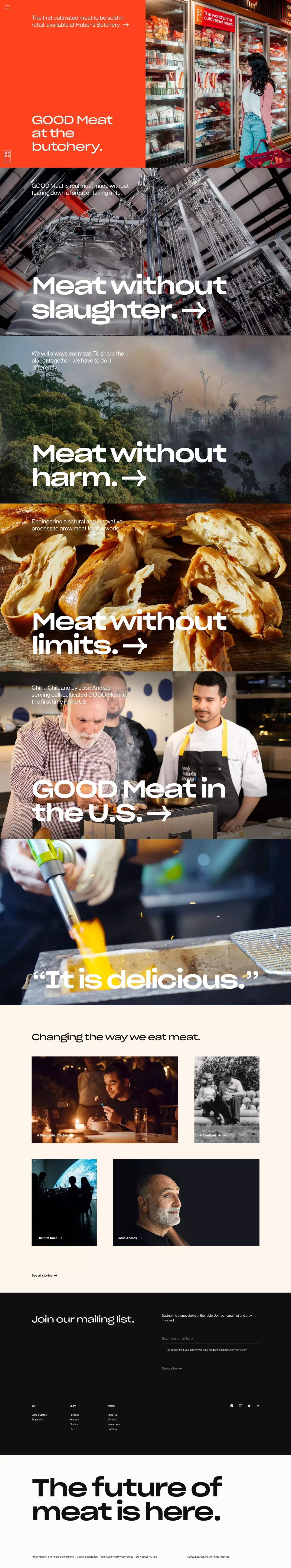 GOOD Meat | The future of meat - Landing design