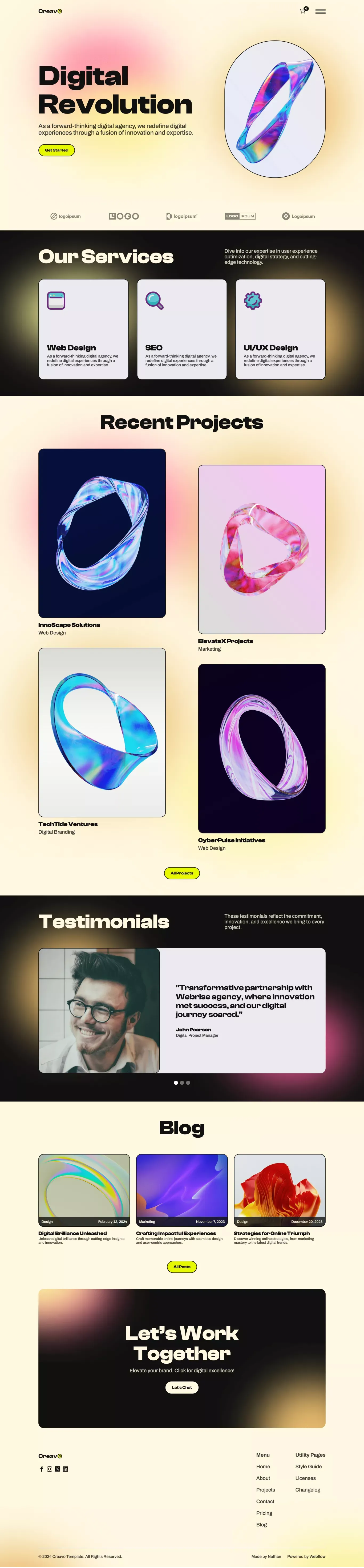 Creavo - Agency HTML5 Responsive Website Template - Template design