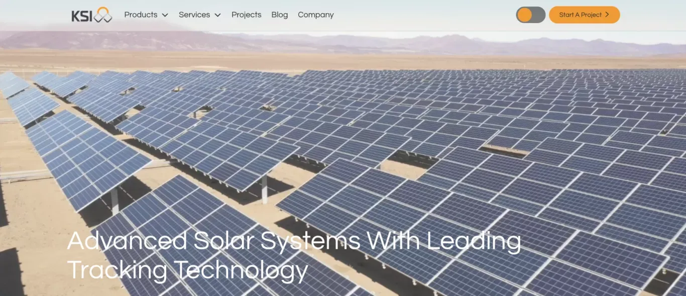 KSI Solar - Advanced Solar Systems & Solar Tracking Technology - Landing design