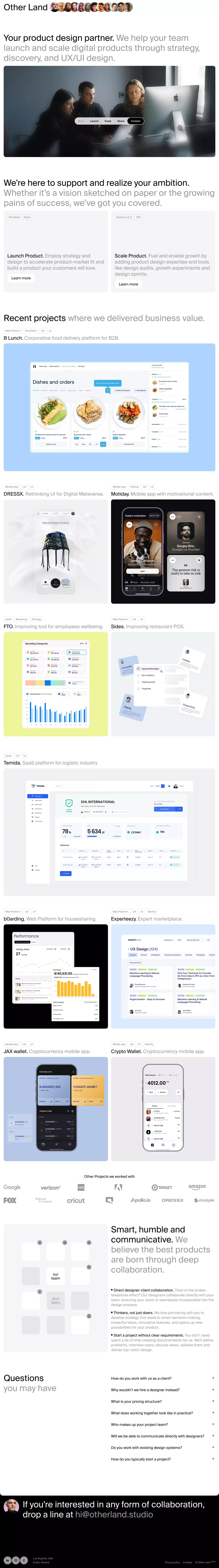 Other Land — Product Design Agency - Portfolio design