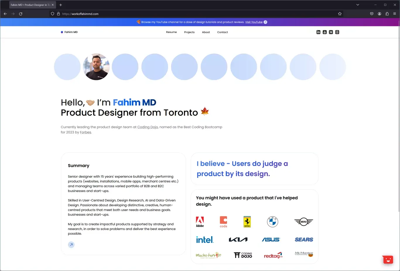 Fahim MD • Product Designer in Toronto - Portfolio design