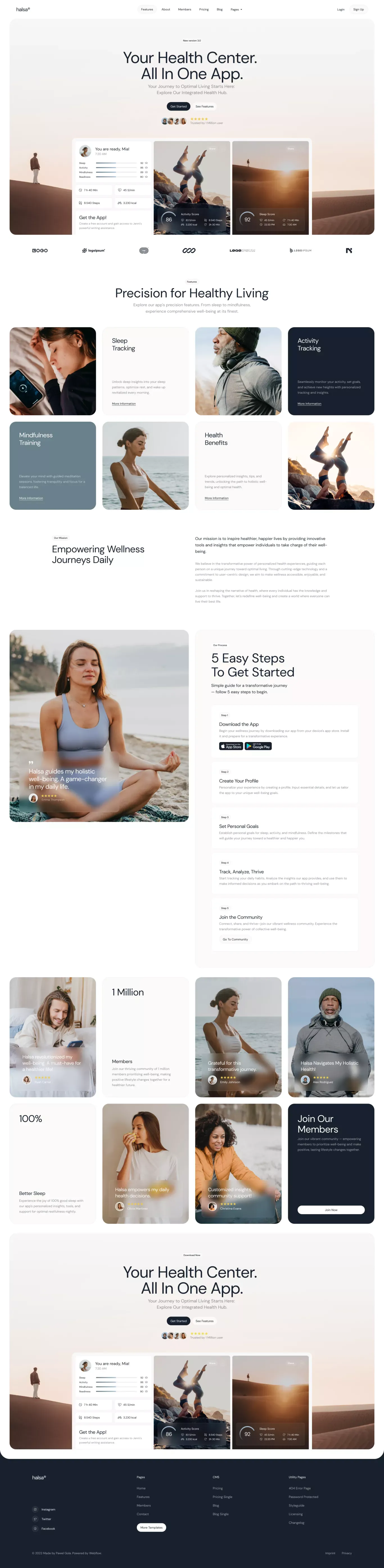 Halsa - Webflow Ecommerce Website Template - Template design