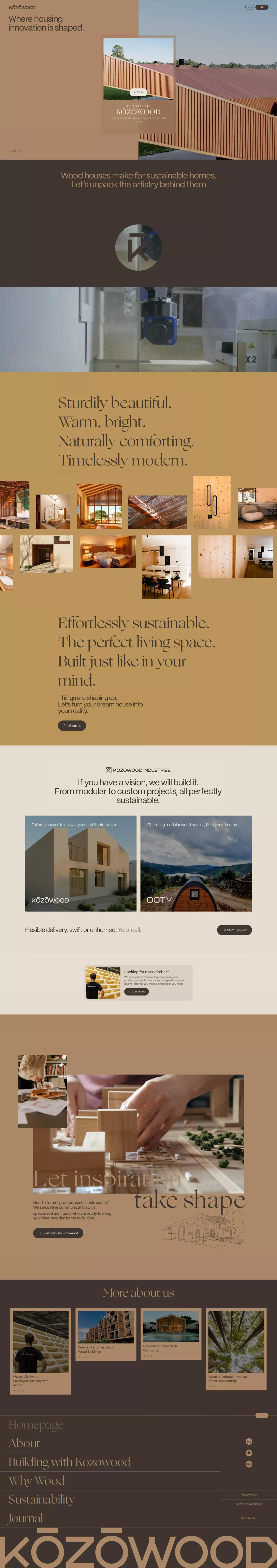 Kozowood - In balance with nature - Landing design