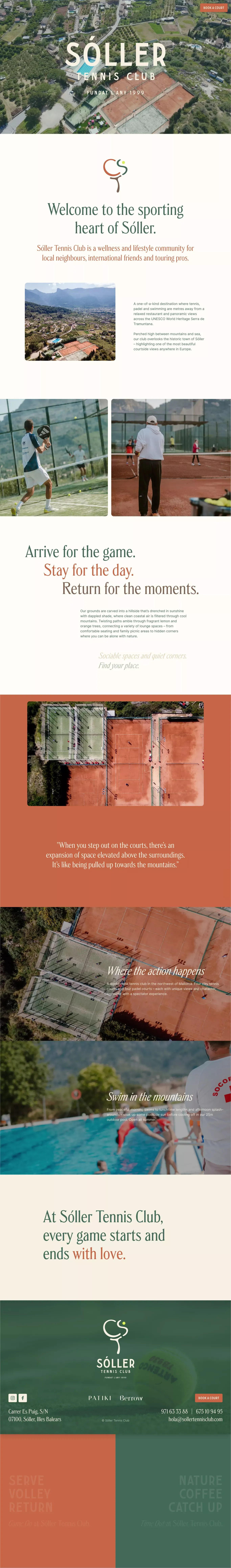 Sóller Tennis Club - Landing design