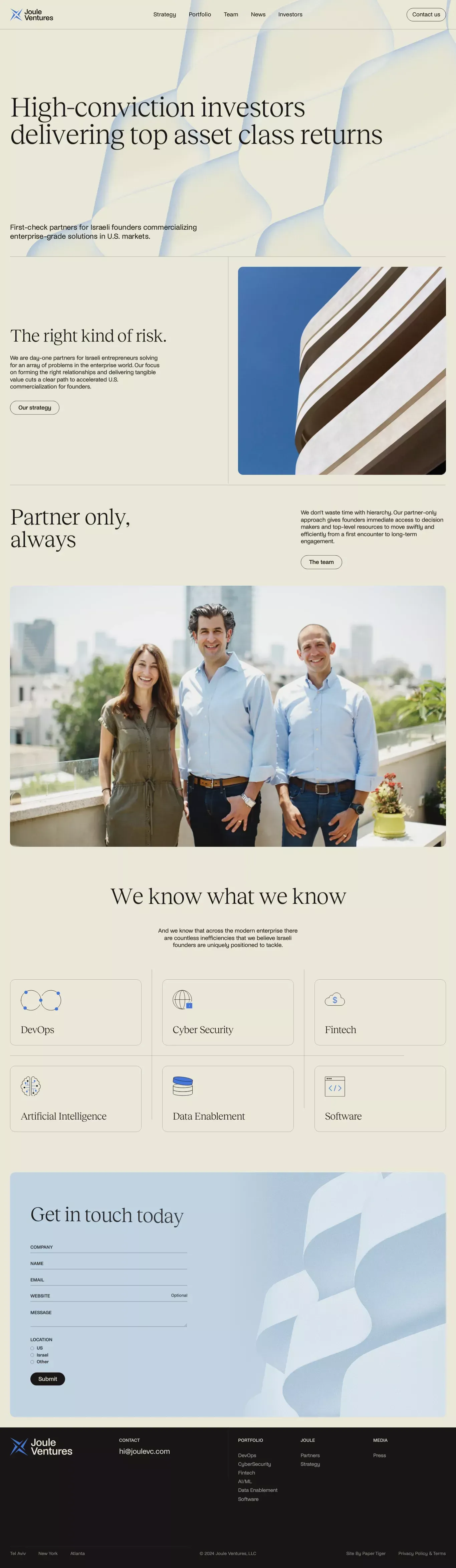 Joule Ventures - Landing design