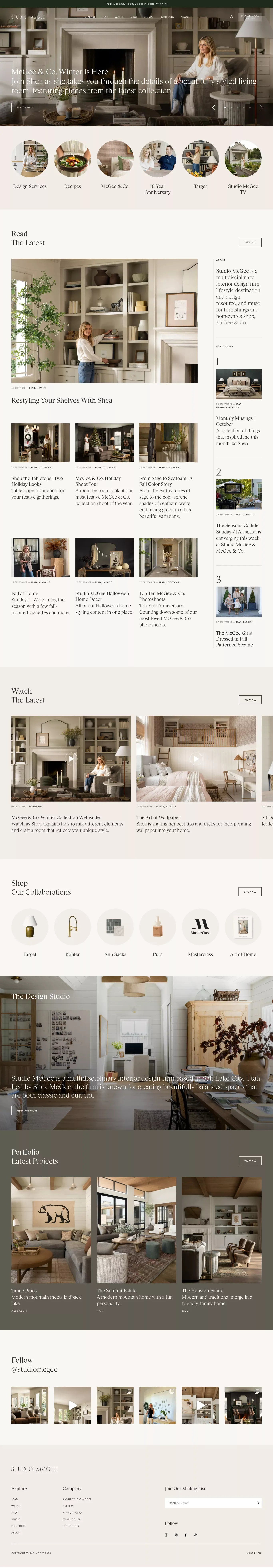 Get Inspired - Interior Design & Fashion - Studio McGee - Blog design