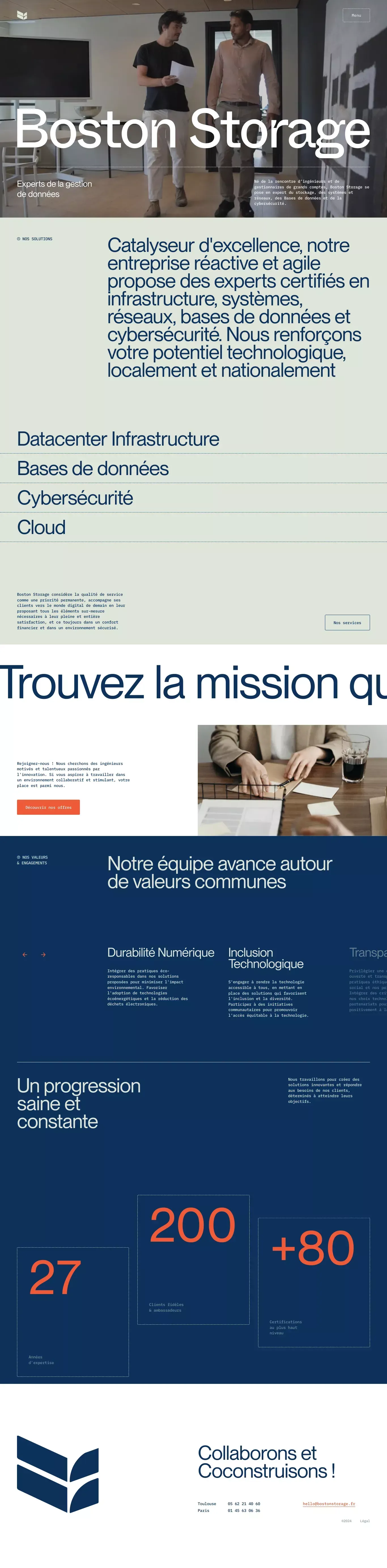 Boston Storage - Consulting & Data Management sur Toulouse et Paris - Portfolio design