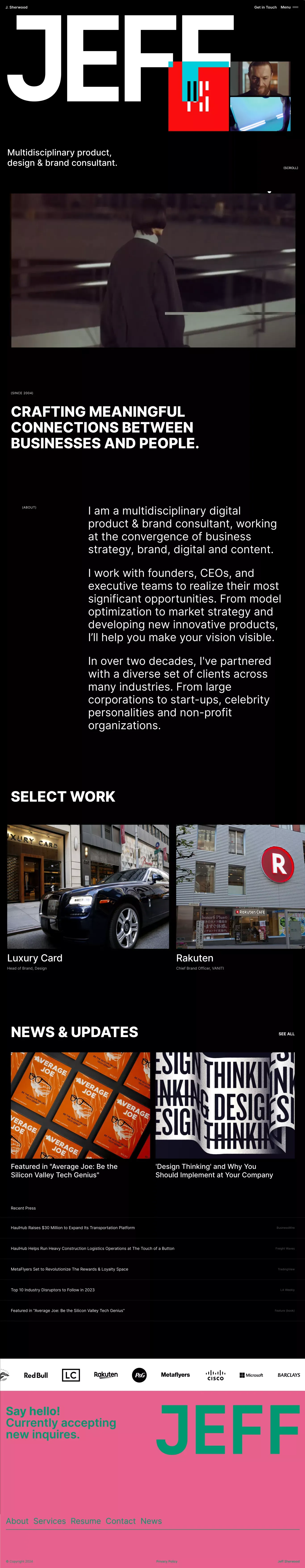 JEFF.XYZ - Portfolio design