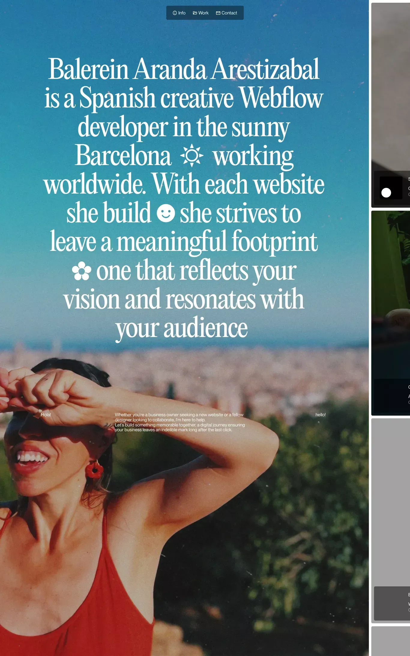 Creative webflow developer in Barcelona - Portfolio design