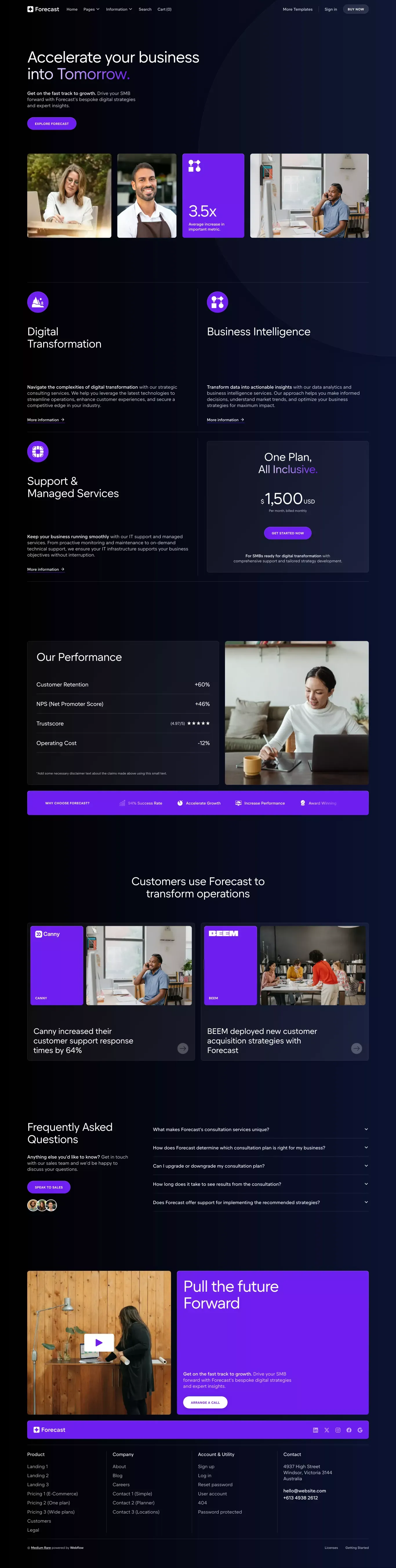 Forecast - Webflow HTML Website Template - Template design