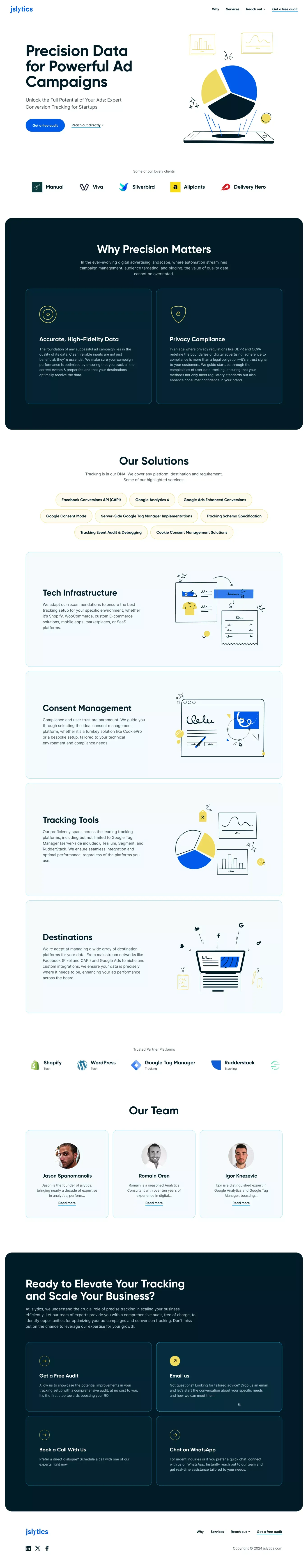 jslytics: Expert Conversion Tracking & Compliance Solutions for Startups - Portfolio design