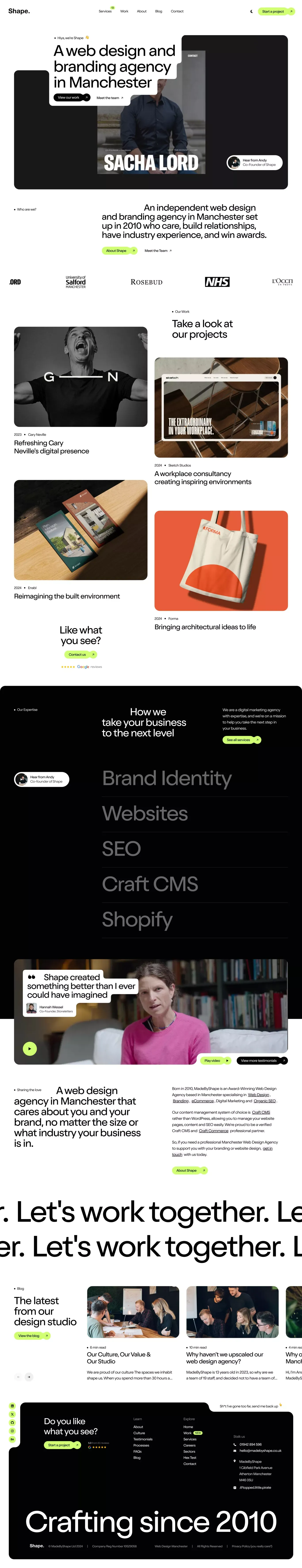 Web Design Manchester | Web Design Agency | MadeByShape - Portfolio design