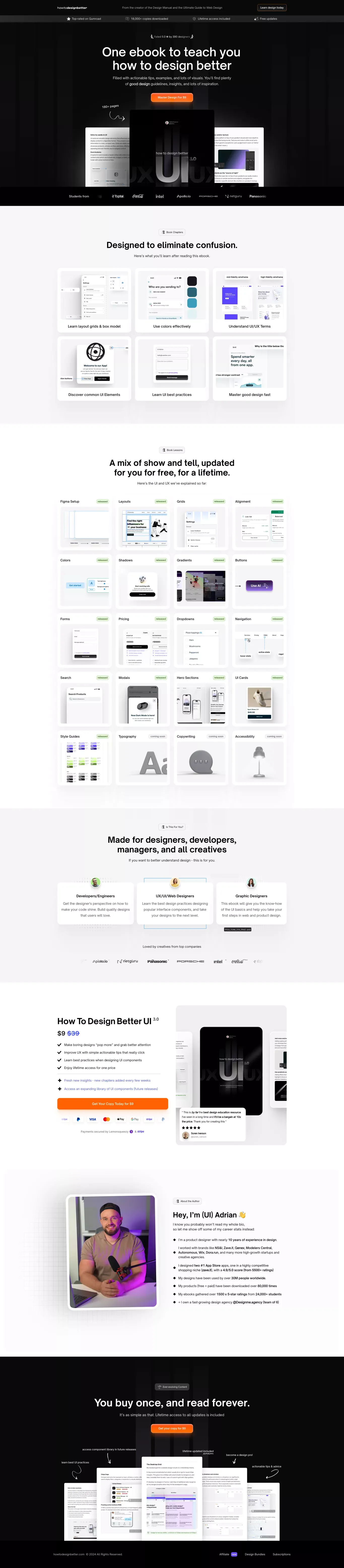 How To Design Better 3.0 - One ebook to teach you  how to design better - Landing design