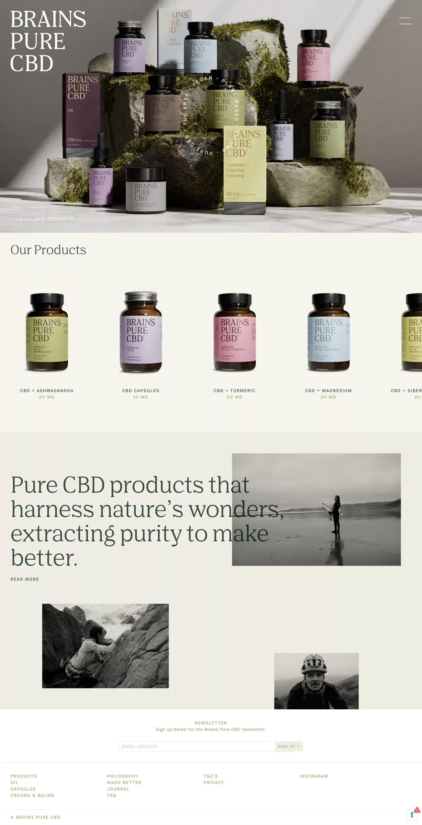 Brains Pure CBD - Landing design