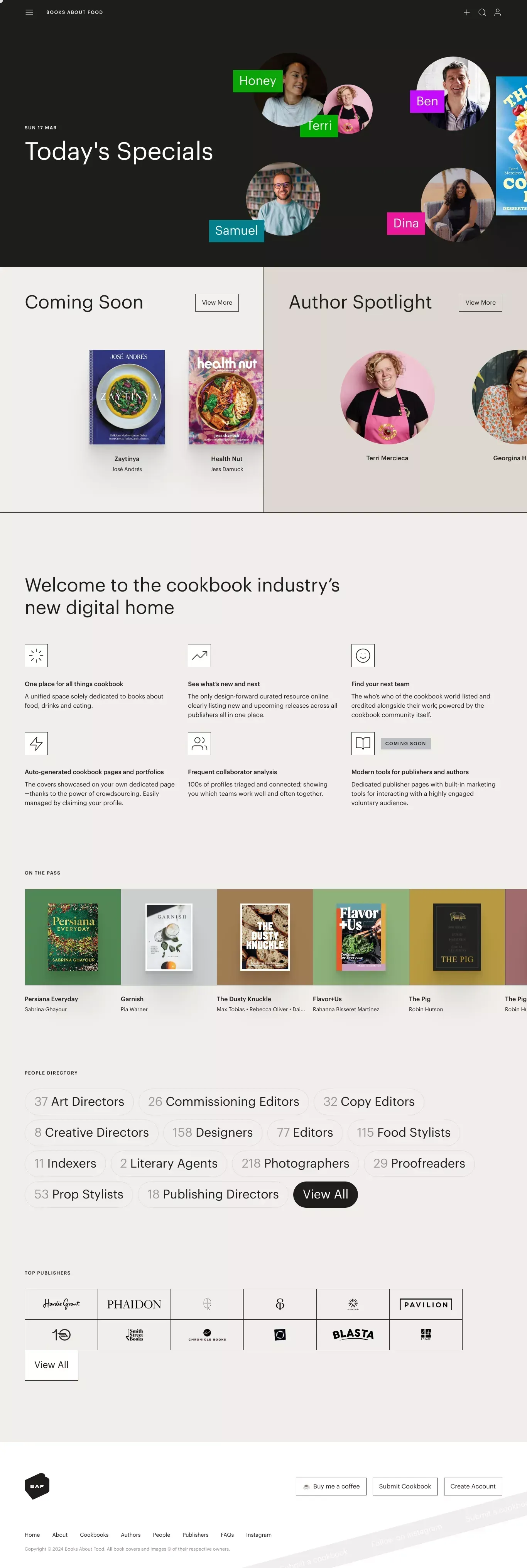 Books About Food - Landing design